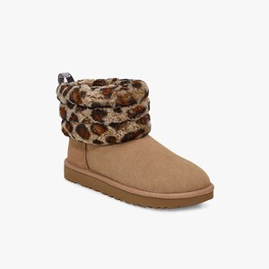 Ugg Fluff Mini Quilted Leopard Klassiska Stövlar Dam Bruna (317925WAJ)